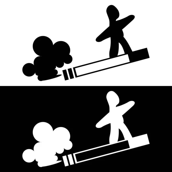 Σχέδιο Λογότυπου Εικονιδίου Ανθρώπου Και Τσιγάρων — Διανυσματικό Αρχείο