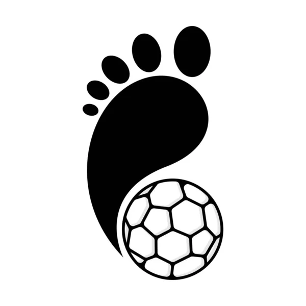 Fuß Und Balllogo Design — Stockvektor