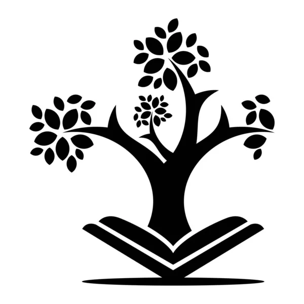 Book Tree Icon Logo Design — Stock Vector