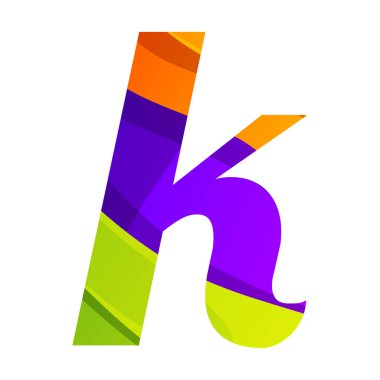 colorful letter K gradient icon logo design