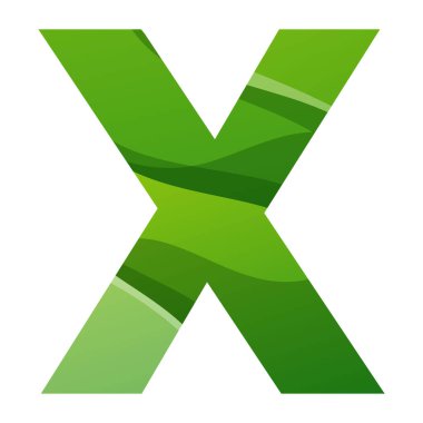 X harfi ilk renkli gradyan tasarımı