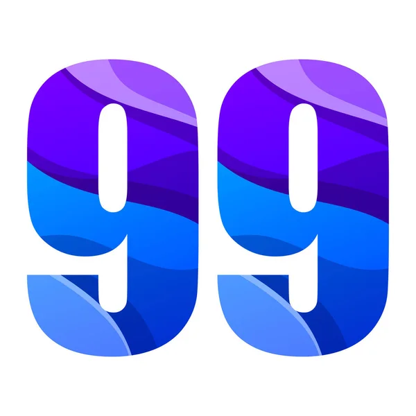Número Diseño Logotipo Colorido — Vector de stock