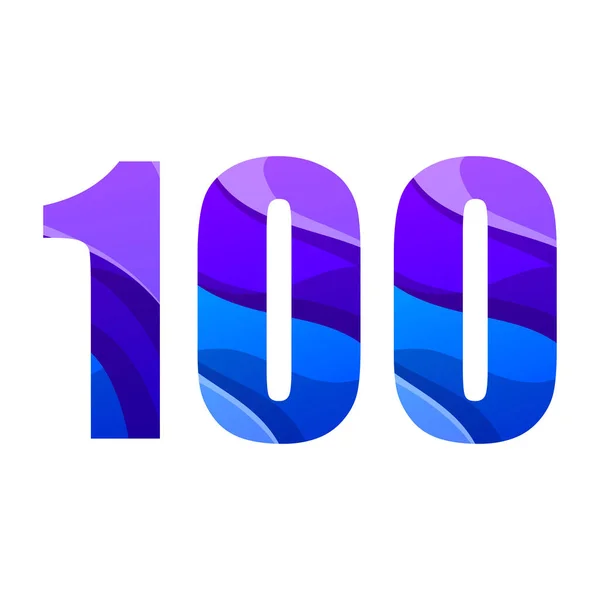 Número 100 Diseño Logotipo Colorido — Vector de stock