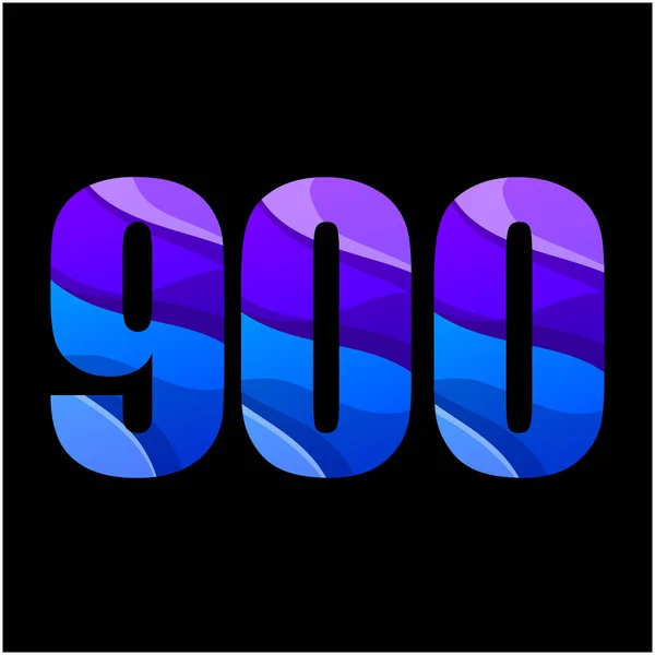 Número 900 Diseño Logotipo Degradado Colorido — Vector de stock