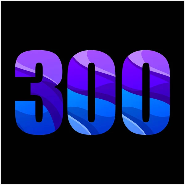 Número 300 Diseño Logotipo Degradado Colorido — Vector de stock