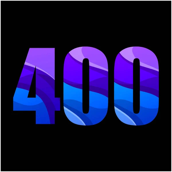 Número 400 Diseño Logotipo Degradado Colorido — Vector de stock