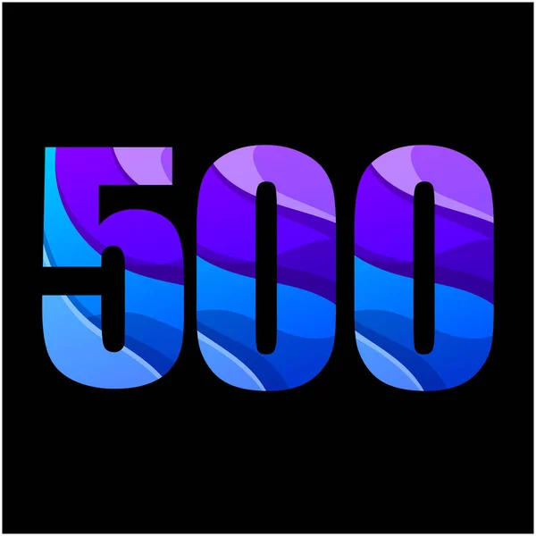 Número 500 Diseño Logotipo Degradado Colorido — Vector de stock