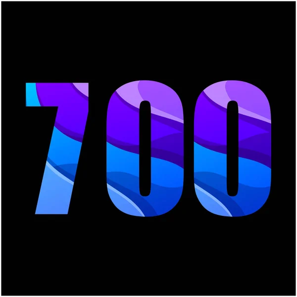 Nomor 700 Warna Desain Logo Gradien - Stok Vektor