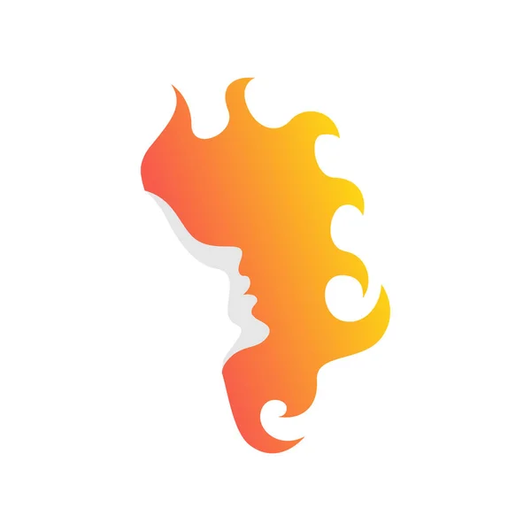 Kleurrijke Mens Vuur Pictogram Logo Ontwerp — Stockvector
