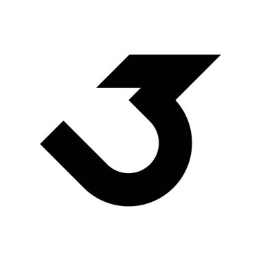 3 numaralı simge logo tasarım şablonu