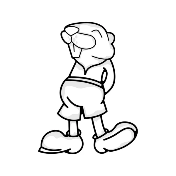 ビーバーキャラクターかわいいアイコンのロゴデザイン — ストックベクタ