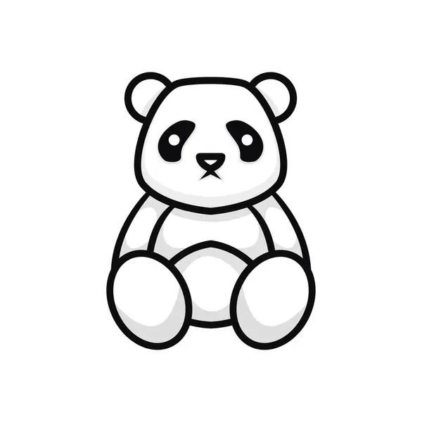 Vektor Schwarz Weißen Charakter Panda Logo — Stockvektor