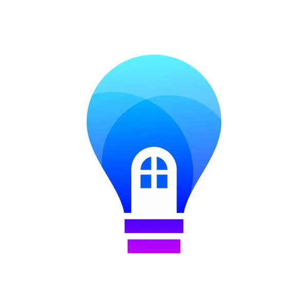 Bulbe Maison Icône Logo Design — Image vectorielle