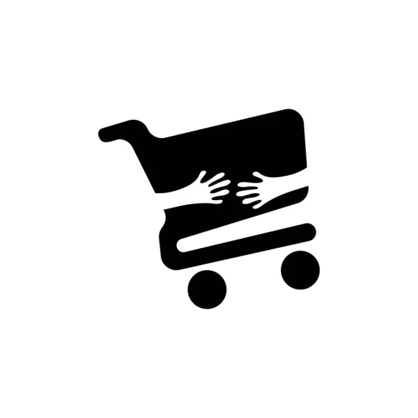 Store Und Hand Icon Logo Design lizenzfreie Stockvektoren