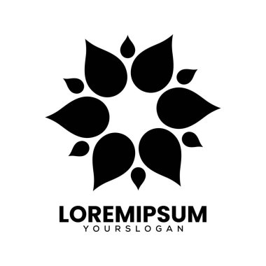 çiçek simgesi logo tasarım şablonu