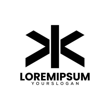 yaratıcı harf çift k simgesi logo tasarımı