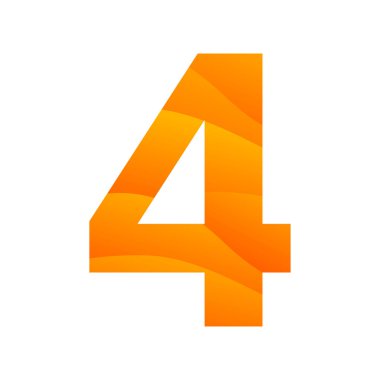 4 numaralı gradyan simge logo tasarımı