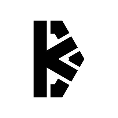 K harfi simgesi logo tasarım vektörü