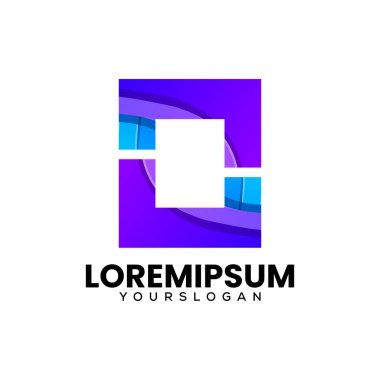 Renkli simge logo tasarımı harfi