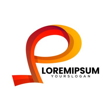 I harfi renkli simge logo tasarımı