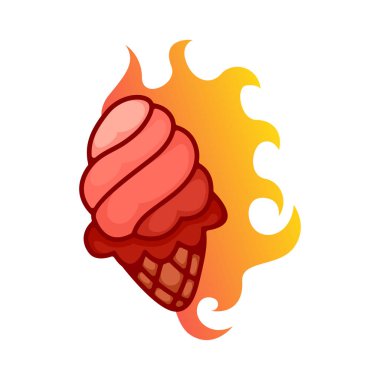 dondurma ateş ikonu logosu tasarımı