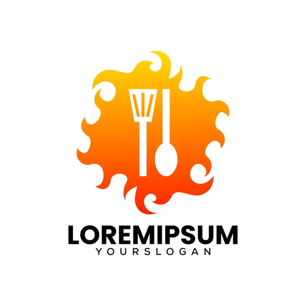 Mutfak yangın simgesi logosu tasarımı
