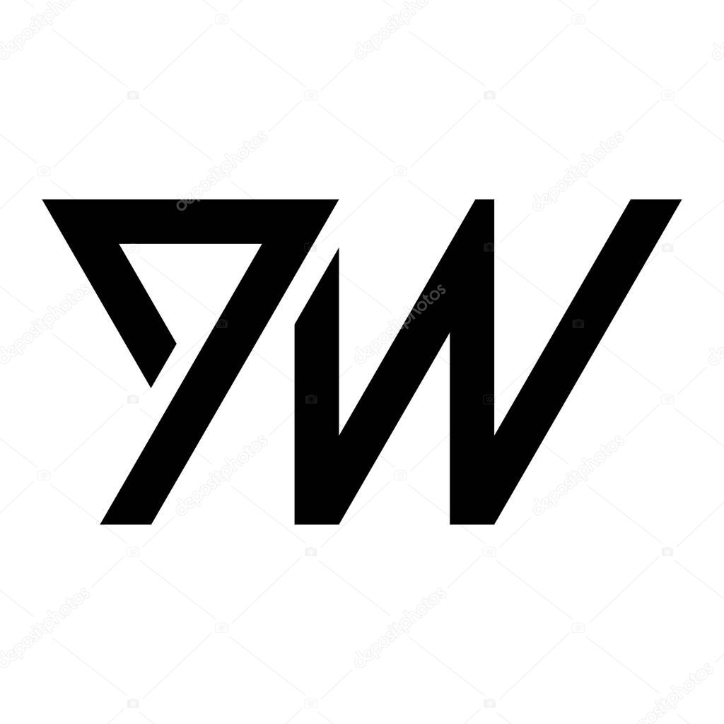 Letter pw icon logo design