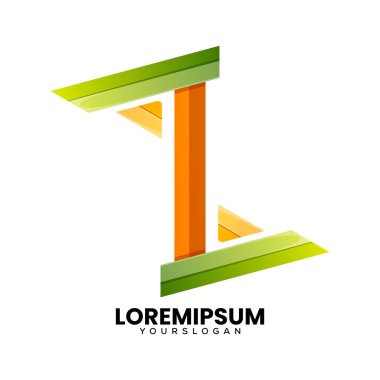 yaratıcı harf Z renkli simge logo tasarımı