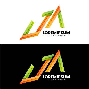 J harfi renkli bir simge logosu tasarımı
