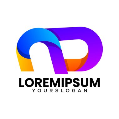 harf N d renkli simge logo tasarımı