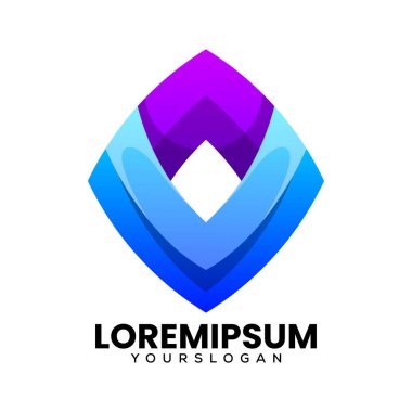 soyut elmas renkli simge logo tasarımı