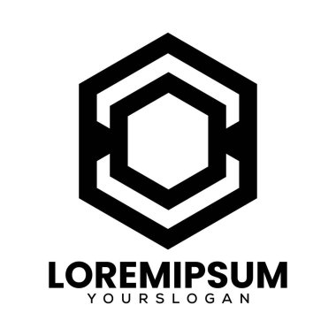 Çokgen soyut simge logo tasarımı