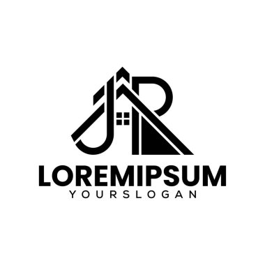 harf jr ev logo tasarım şablonu