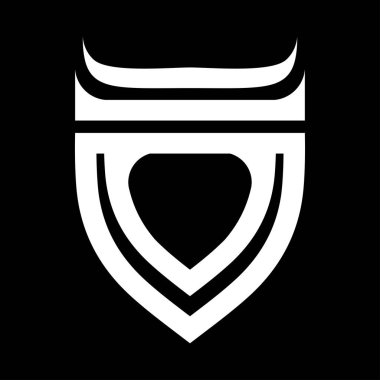 Kalkan simgesi logo tasarım vektörü