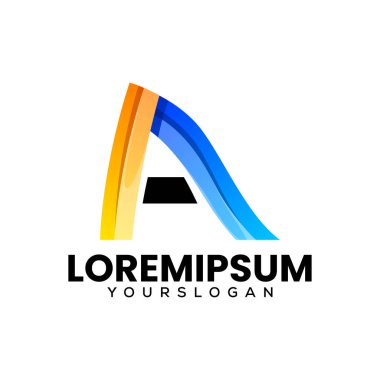 Renkli bir harf Yaratıcı bir logo tasarımı