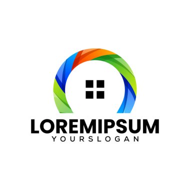 yaratıcı ev rengarenk logo tasarımı