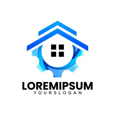 ev logosu tasarımı vektörü oluşturuluyor