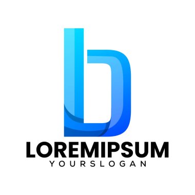 renkli harf b logo tasarım vektörü