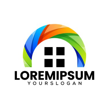 modern ev logosu tasarım vektörü