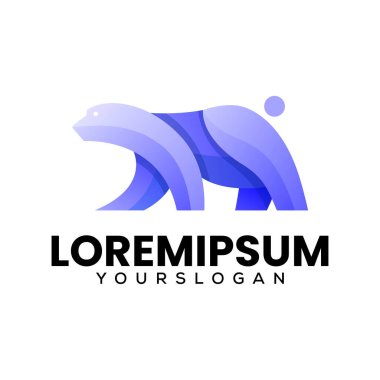 ayı soyut gradyan logo tasarımı