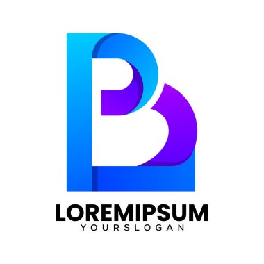 ilk harf B renkli logo tasarımı
