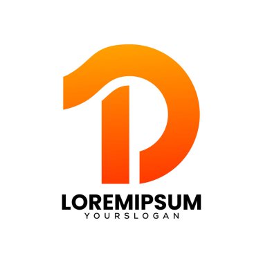 D harfi yaratıcı logo tasarımı