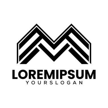 M harfi yaratıcı logo tasarımının baş harfleri
