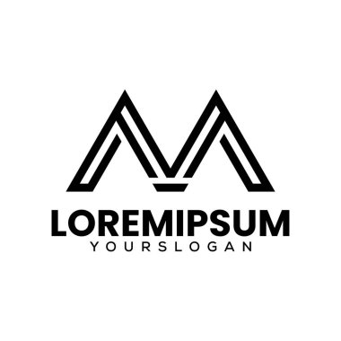 M harfi yaratıcı logo tasarımının baş harfleri