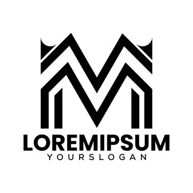 M simgesi logo tasarım vektörü