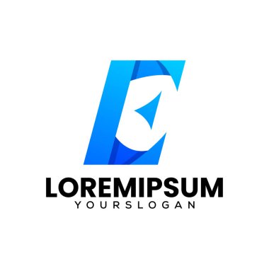 Baş harfler E renkli logo tasarımı
