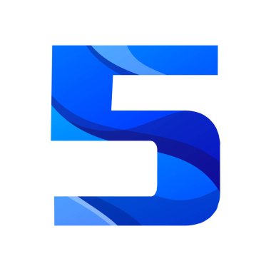 5 numaralı gradyan logo tasarımı