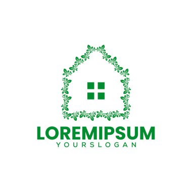 ev yaprağı logo tasarım vektörü