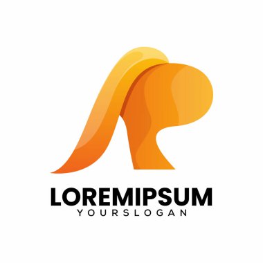 İlk harf r renkli yaratıcı logo tasarımı