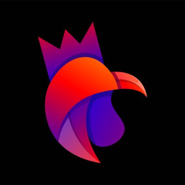 yaratıcı horoz soyut logo tasarımı
